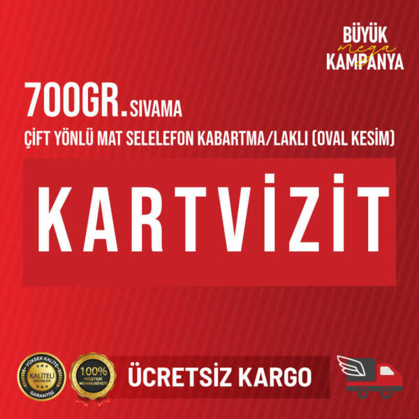 700GR Sıvama Çift Yönlü Bristol Mat Selelefonlu Kabartma Laklı (Oval Kesim) 1000 Adet