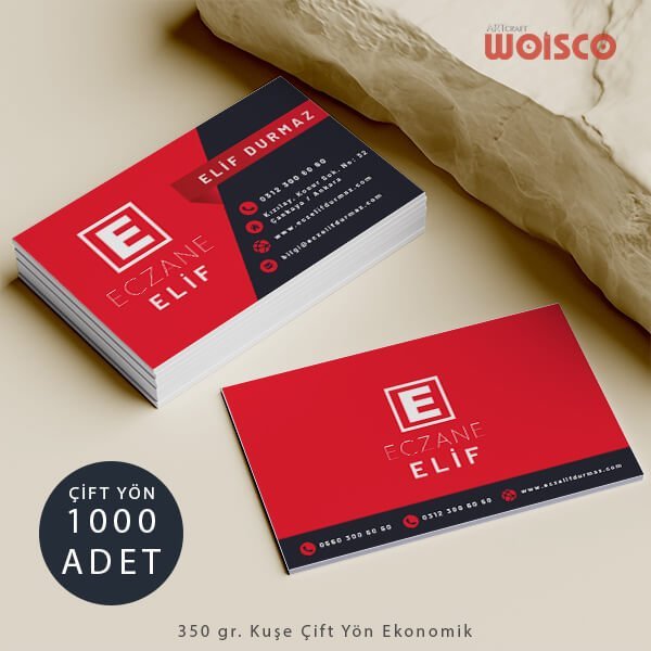 Eczane Kartvizit 1000 Adet 350gr Çift Yönlü - Eczacı Kartvizit Bastırma