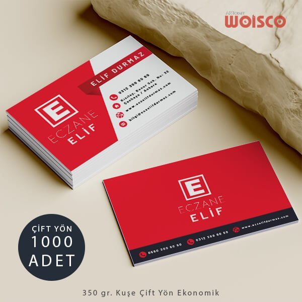 Eczane Kartvizit 1000 Adet 350gr Çift Yönlü - Eczacı Kartvizit Bastırma