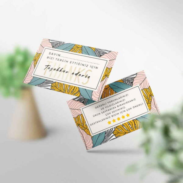 Teşekkür Kartı 1000 Adet (Model M068)
