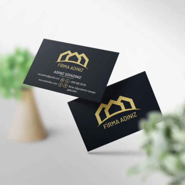 Emlakçı - Gayrimenkul Kartvizit 1000 Adet Baskı (Model M190)