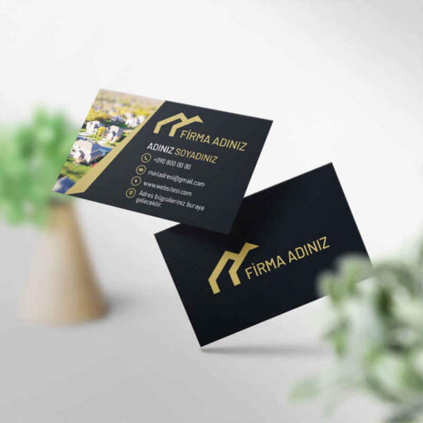 Emlakçı - Gayrimenkul Kartvizit 1000 Adet Baskı (Model M189)