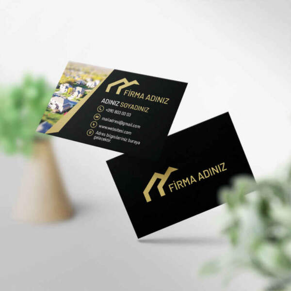 Emlakçı - Gayrimenkul Kartvizit 1000 Adet Baskı (Model M188)