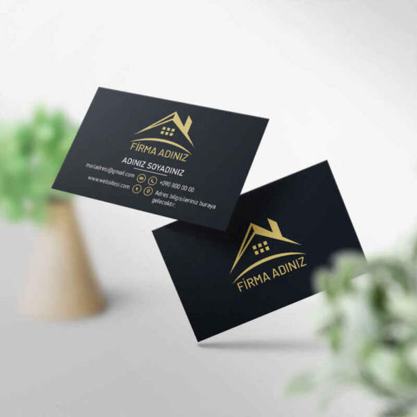 Emlakçı - Gayrimenkul Kartvizit 1000 Adet Baskı (Model M192)