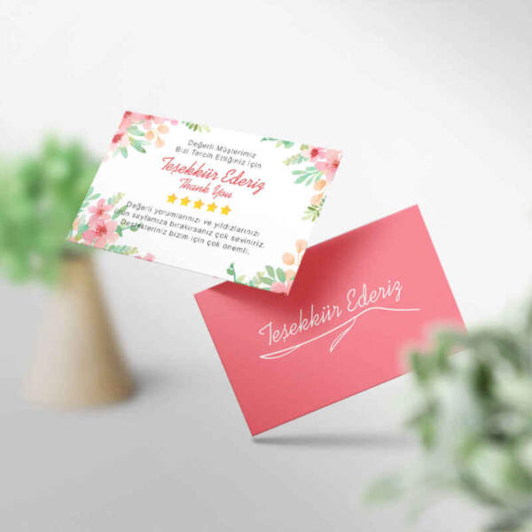 Teşekkür Kartı 1000 Adet Baskı M170