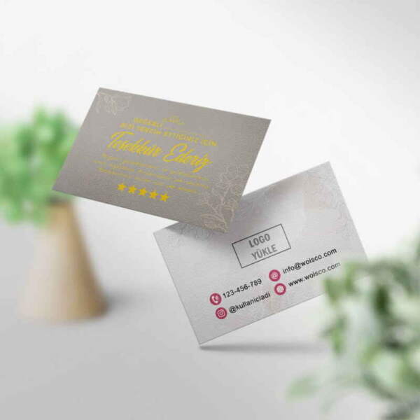 Teşekkür Kartı 1000 Adet Baskı Çiçek Temalı No: 10