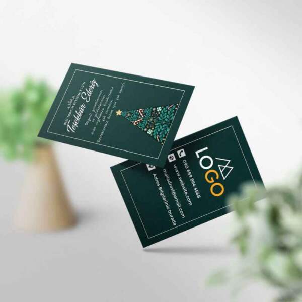 Teşekkür Kartı 1000 Adet Baskı Kış Temalı