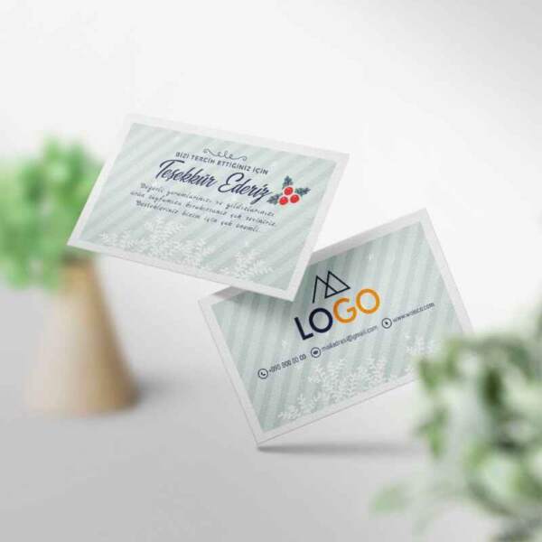 Teşekkür Kartı 1000 Adet Baskı Yeni Yıl Temalı