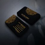 Altın Rengi Desenli Kartvizit M246