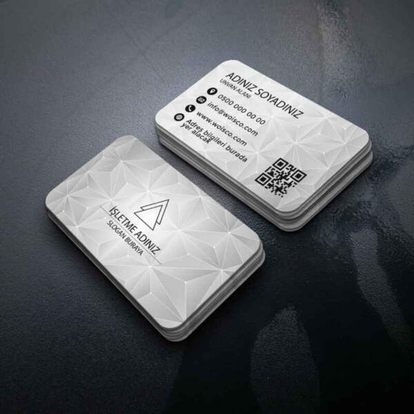 Gümüş Renkli Kartvizit Baskı M236