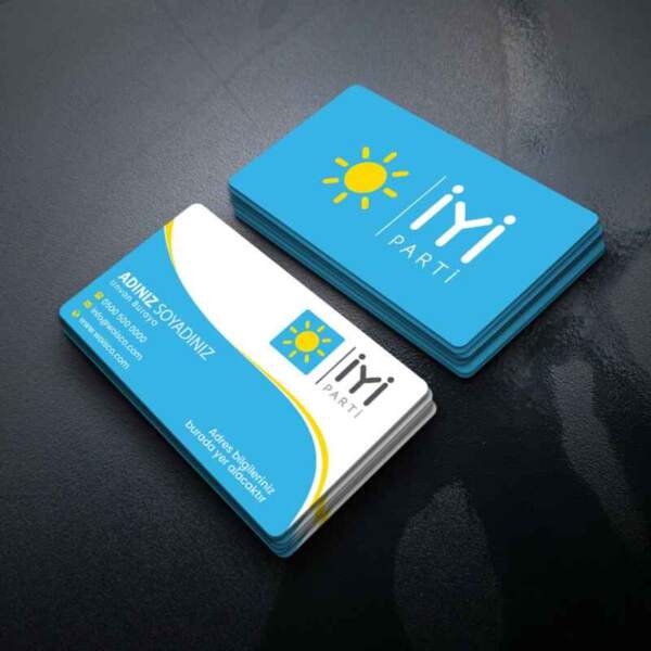 İyi Parti 700gr Çift Yönlü Oval Kesim Sıvama Kartvizit Baskı (M015)