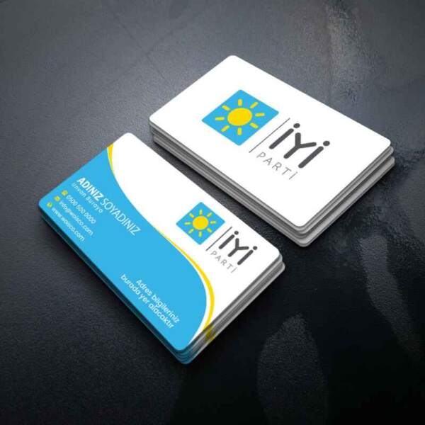 İyi Parti 700gr Çift Yönlü Oval Kesim Sıvama Kartvizit Baskı (M016)