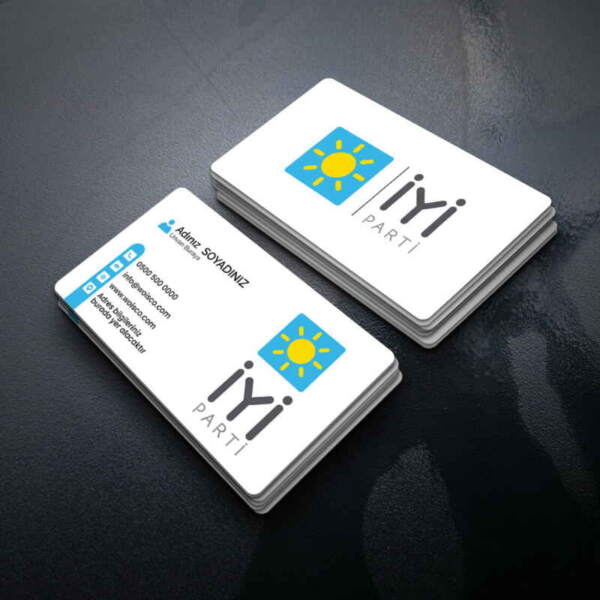 İyi Parti 700gr Çift Yönlü Oval Kesim Sıvama Kartvizit Baskı (M020)