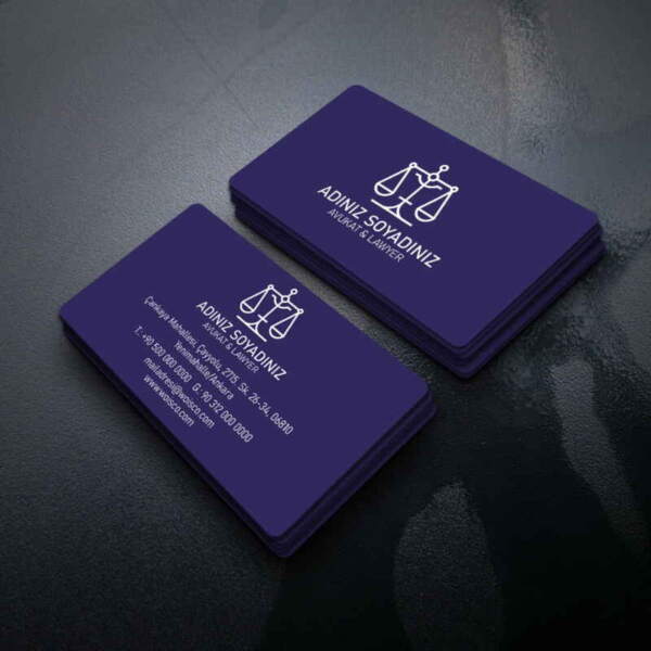 Avukat 700gr Oval Kesim Sıvama Kartvizit Baskı M308