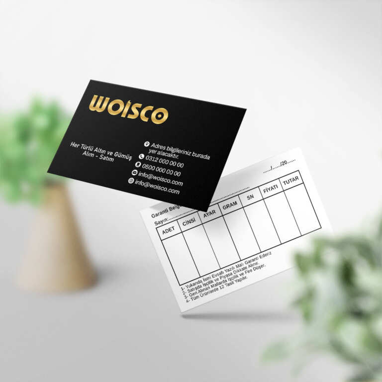 Kuyumcu Kartvizit 1000 Adet Baskı (Model KU033)