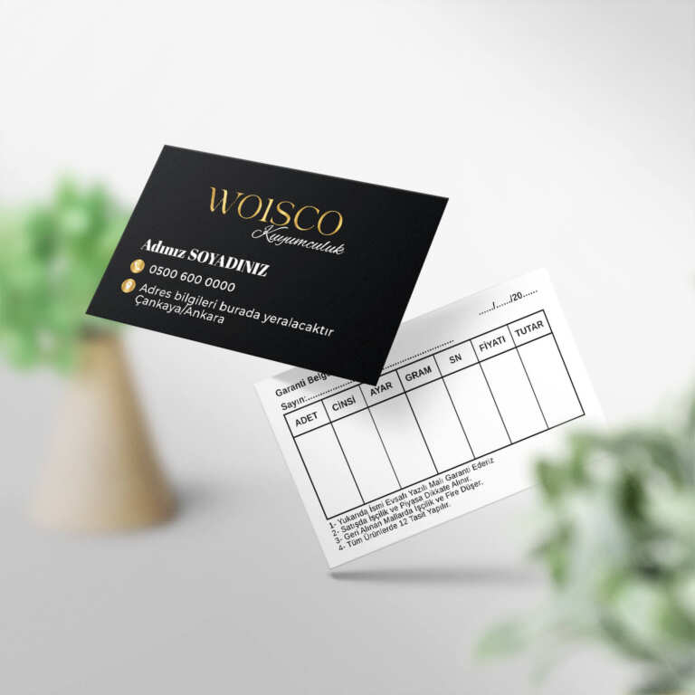 Kuyumcu Kartvizit 1000 Adet Baskı (Model KU044)