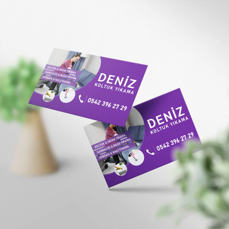 Koltuk Yıkama 1000 Adet Kartvizit Baskı (Model K0218)