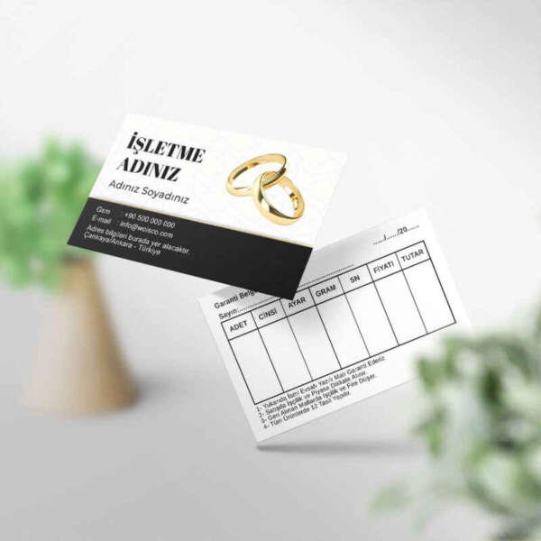 Kuyumcu Kartvizit 1000 Adet Baskı (Model KU022)