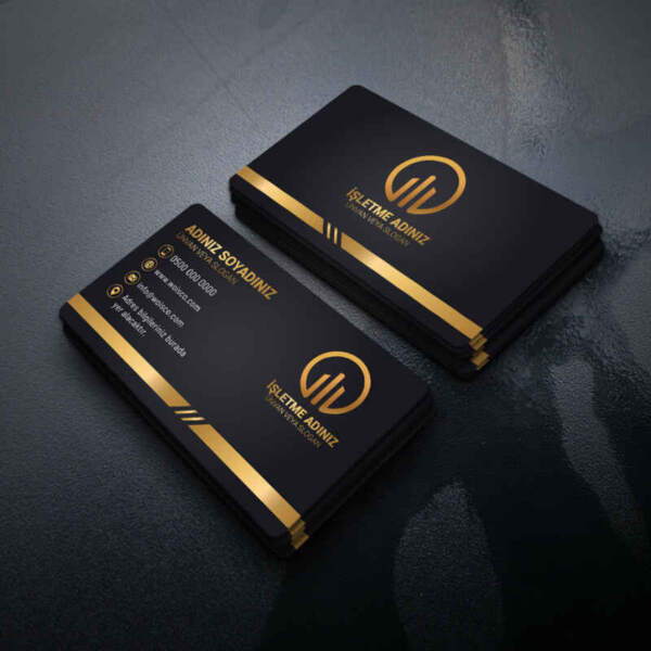 Altın Desenli Kartvizit Baskı 1000 Adet (Model CR0065)