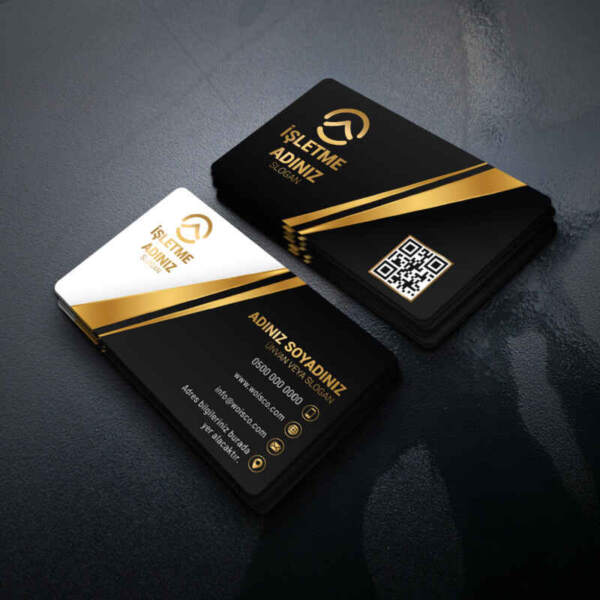 Altın Desenli Kartvizit Baskı 1000 Adet (Model CR0067)