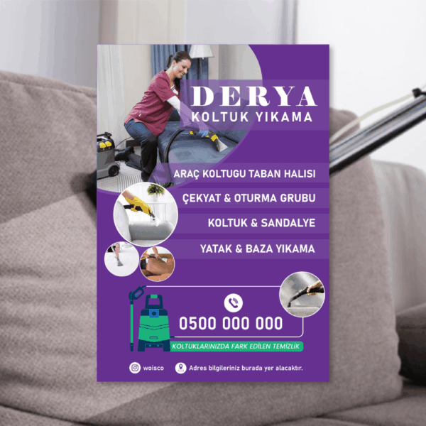 Koltuk Yıkama Broşür - El İlanı Baskı (Model: RB004)