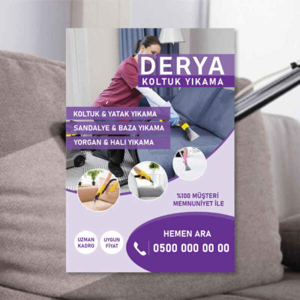 Koltuk Yıkama Broşür - El İlanı Baskı (Model: RB005)