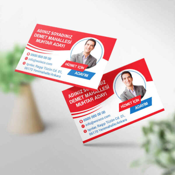 Muhtar Adayı Kartvizit Baskı 1000 Adet (MU002)