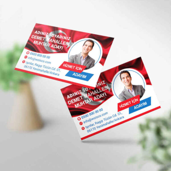 Muhtar Adayı Kartvizit Baskı 1000 Adet (MU003)
