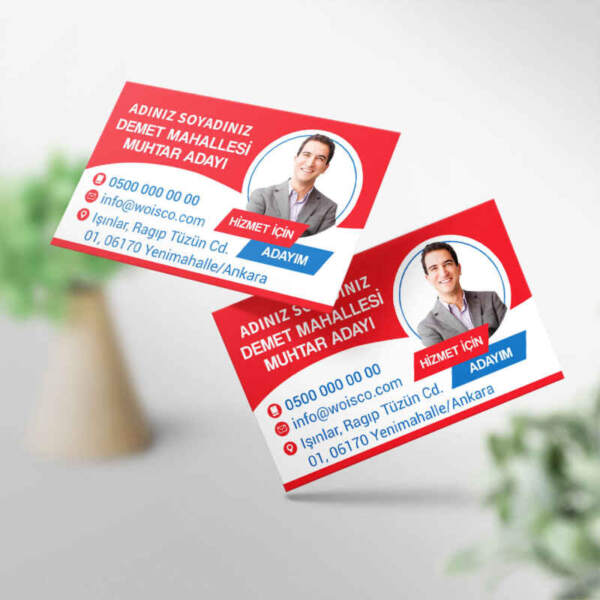 Muhtar Adayı Kartvizit Baskı 1000 Adet (MU004)