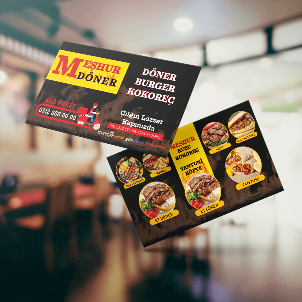 Restorant Kartvizit Baskı 1000 Adet (MD: KT018)