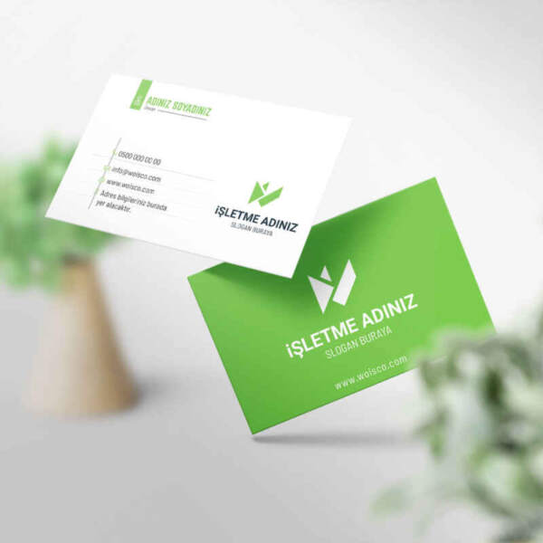 Yeşil Kartvizit Baskı 1000 Adet (Y0127)