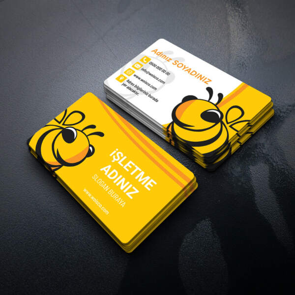 Sarı Arı Kartvizit Baskı 1000 Adet (Model Y0130)