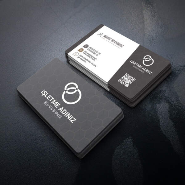 Gri Kartvizit Baskı 1000 Adet (Model Y0131)