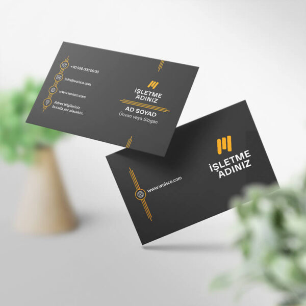 Gri Kartvizit Baskı 1000 Adet (Model Y0138)