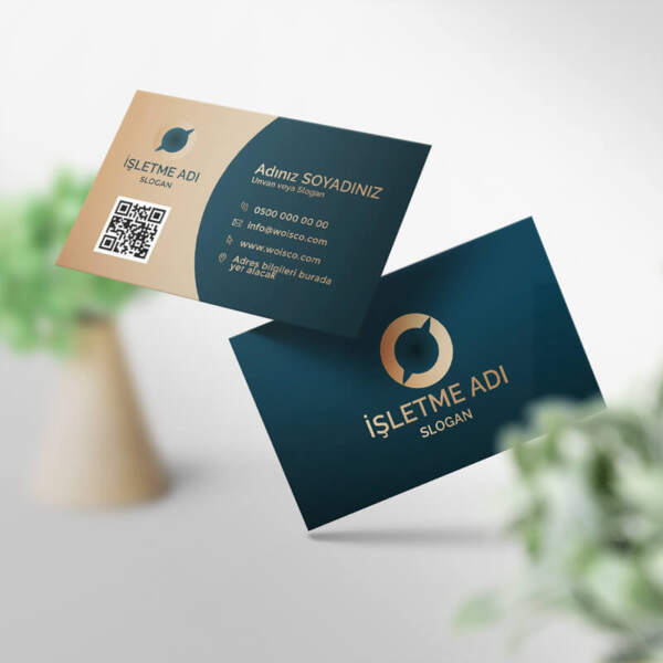 Yeşil-Gold Kartvizit Baskı 1000 Adet (Model Y0139)