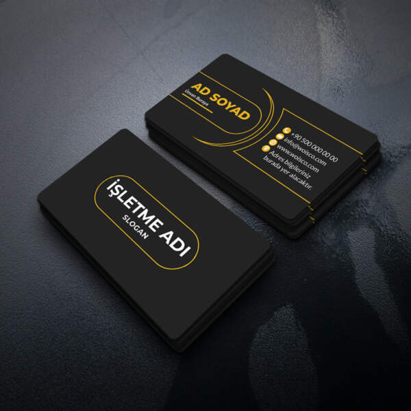 Siyah Kartvizit Baskı 1000 Adet (Model Y0140)