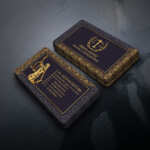 Altın Desenli Avukat Kartvizit Baskı (M: T3273)