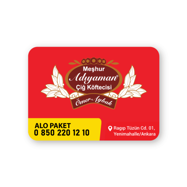 Adıyaman Çiğ Köfte Magnet Bastırma 1000 Adet (Md:1051)