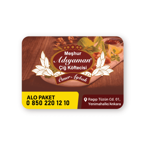 Adıyaman Çiğ Köfte Magnet Bastırma 1000 Adet (Md:1052)