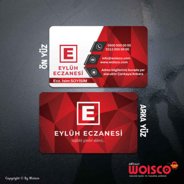 Eczane Kartvizit Tek veya Çift Yönlü Baskı (Model E232)