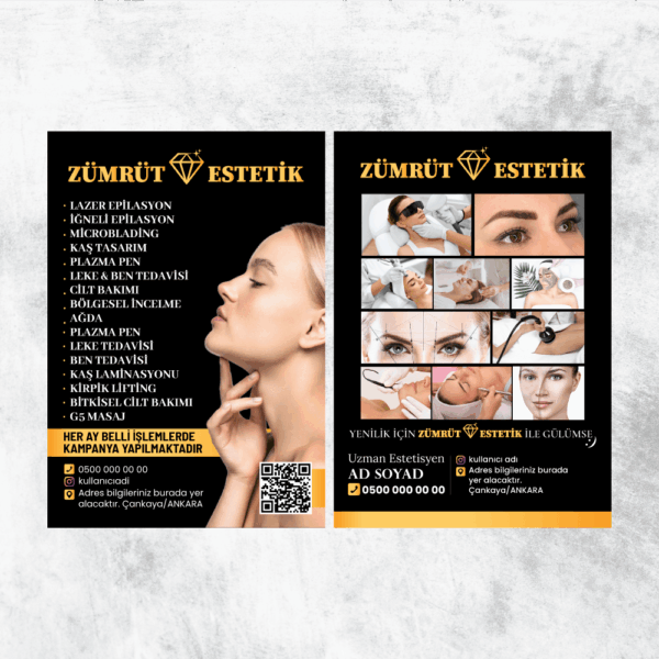 Güzellik - Estetik - Kuaför Broşür - El İlanı Baskı (Md: TB032)