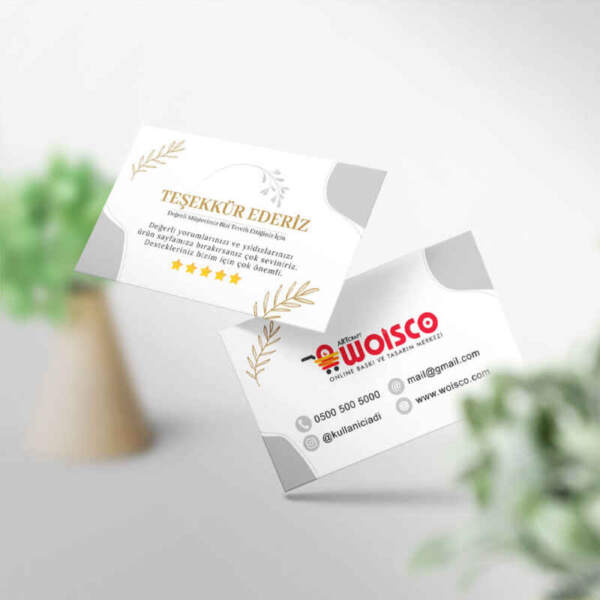 Teşekkür Kartı 1000 Adet Baskı (Model KJ070)