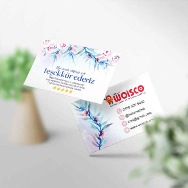 Teşekkür Kartı 1000 Adet Baskı (Model KJ082)