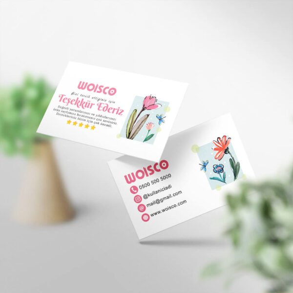 Teşekkür Kartı 1000 Adet Baskı (Md: KJ091)