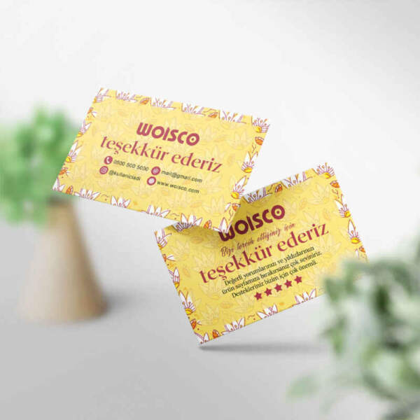 Teşekkür Kartı 1000 Adet Baskı (Md: KJ093)