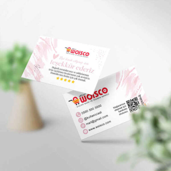 Teşekkür Kartı 1000 Adet Baskı (Model KJ073)