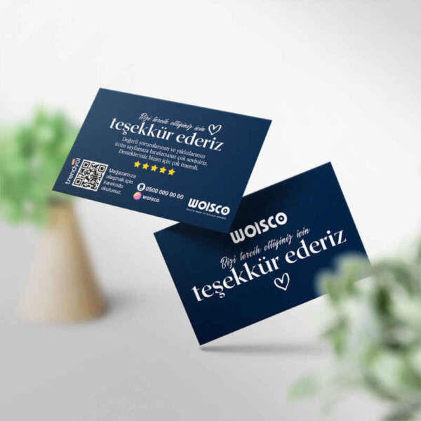 Teşekkür Kartı 1000 Adet Baskı (Model KJ079)