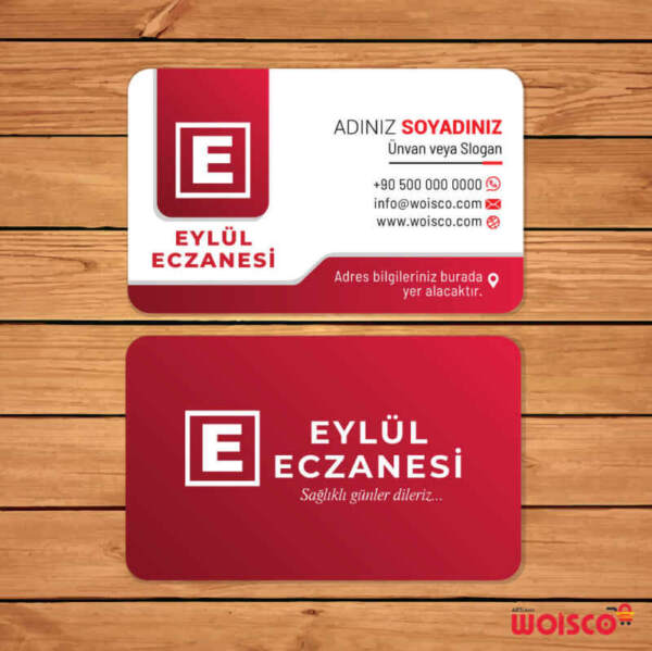 Eczane Kartvizit 1000 Adet Baskı (Model E247) Eczacı Kartvizit Bastırma