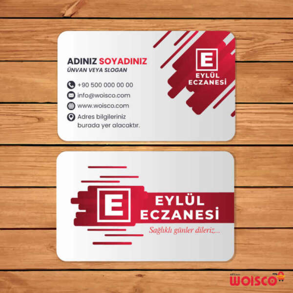 Eczane Kartvizit 1000 Adet Baskı (Model E248) Eczacı Kartvizit Bastırma
