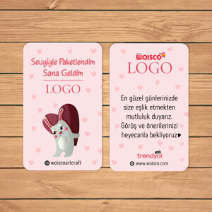 Pembe Teşekkür Kartı Baskı (Md: KJ0949)